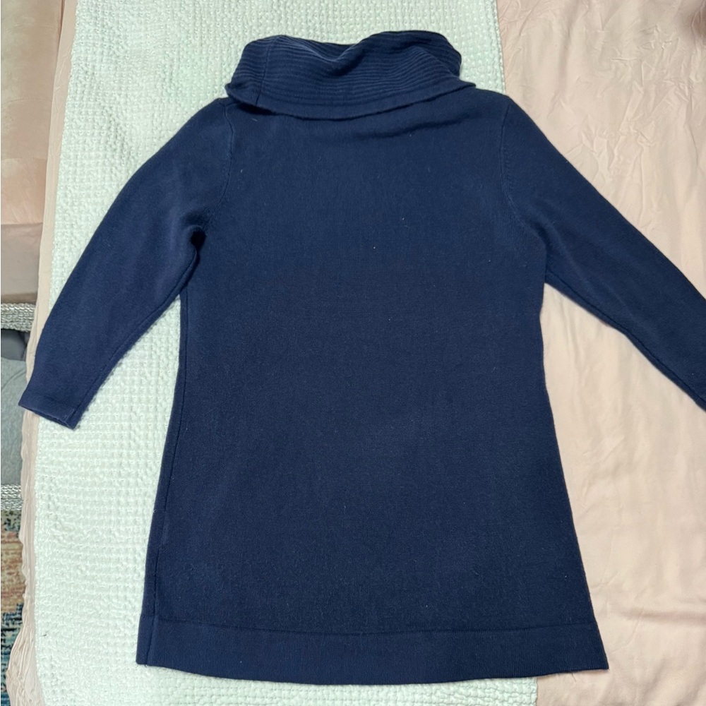 Sag Harbor Navy Blue funnel neck sweater S small EUC